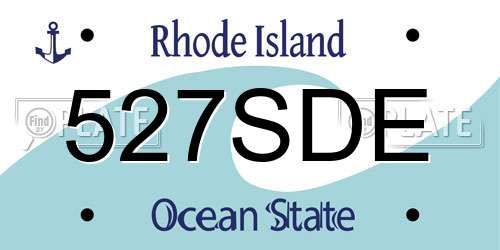 527SDE Rhode Island License Plate