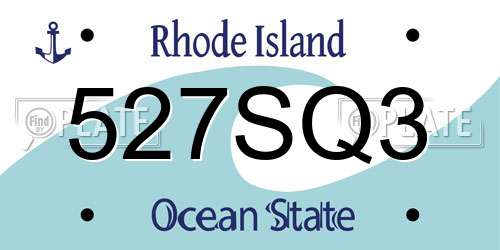 527SQ3 Rhode Island License Plate