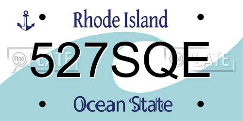 527SQE Rhode Island License Plate