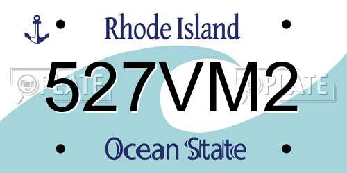 527VM2 Rhode Island License Plate