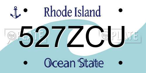527ZCU Rhode Island License Plate