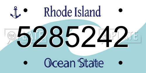 5285242 Rhode Island License Plate