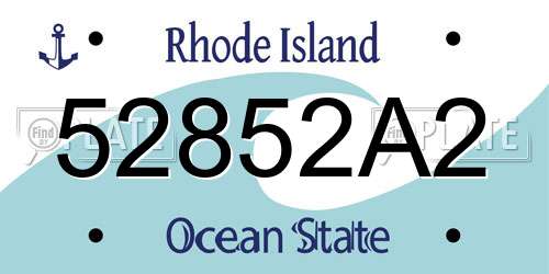 52852A2 Rhode Island License Plate