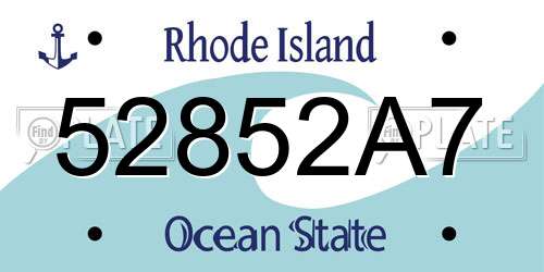 52852A7 Rhode Island License Plate