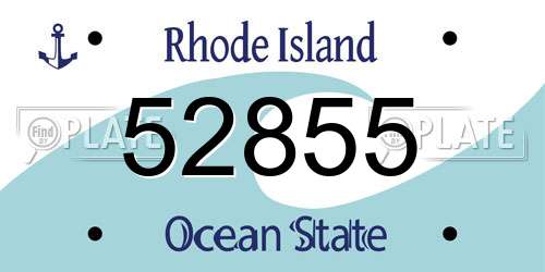 52855 Rhode Island License Plate
