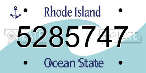 5285747 Rhode Island License Plate
