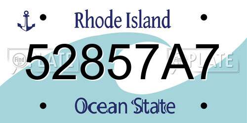 52857A7 Rhode Island License Plate