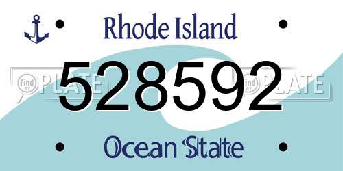 528592 Rhode Island License Plate
