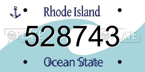 528743 Rhode Island License Plate
