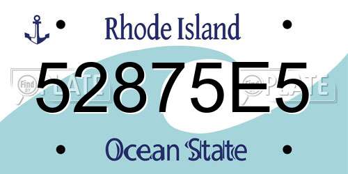 52875E5 Rhode Island License Plate