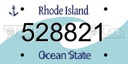 528821 Rhode Island License Plate