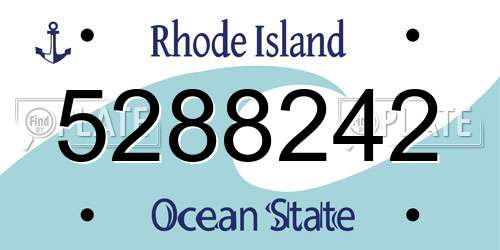 5288242 Rhode Island License Plate