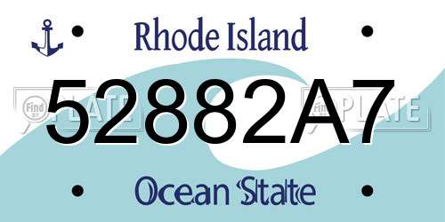 52882A7 Rhode Island License Plate