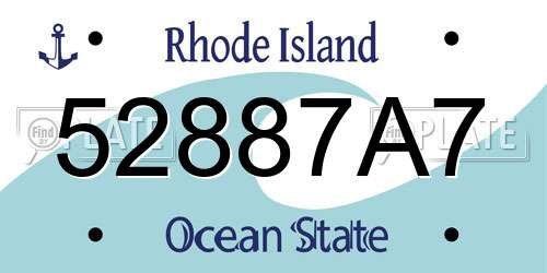52887A7 Rhode Island License Plate