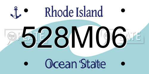 528M06 Rhode Island License Plate