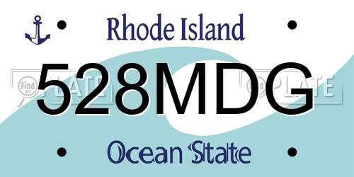 528MDG Rhode Island License Plate