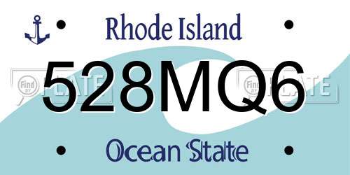 528MQ6 Rhode Island License Plate