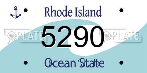 5290 Rhode Island License Plate