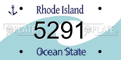 5291 Rhode Island License Plate