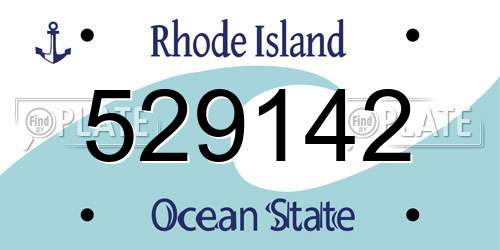 529142 Rhode Island License Plate