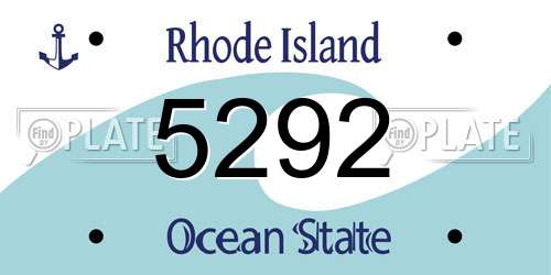 5292 Rhode Island License Plate