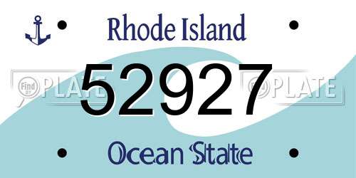 52927 Rhode Island License Plate