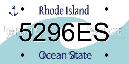 5296ES Rhode Island License Plate