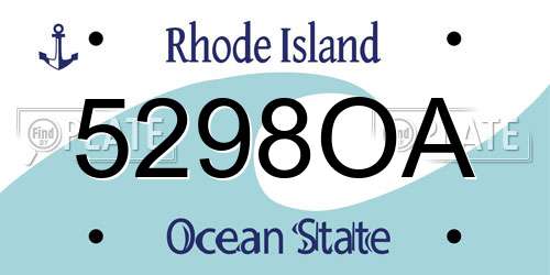 5298OA Rhode Island License Plate