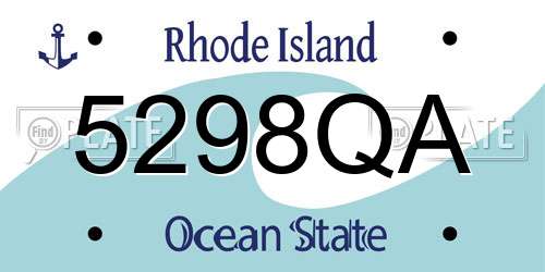5298QA Rhode Island License Plate