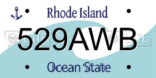 529AWB Rhode Island License Plate