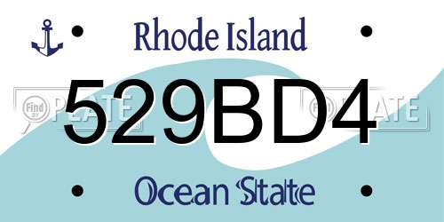 529BD4 Rhode Island License Plate