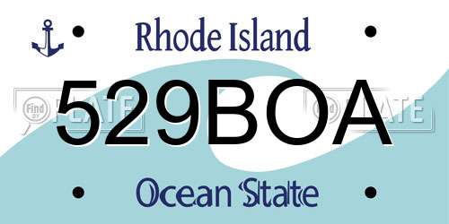 529BOA Rhode Island License Plate