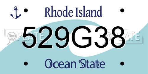 529G38 Rhode Island License Plate