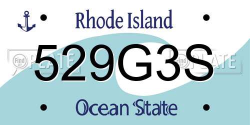 529G3S Rhode Island License Plate