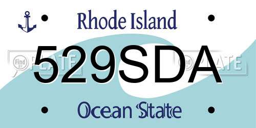 529SDA Rhode Island License Plate