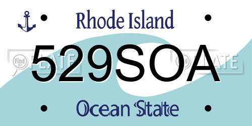 529SOA Rhode Island License Plate