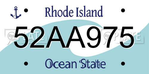 52AA975 Rhode Island License Plate
