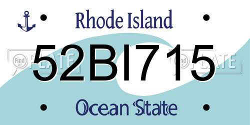 52BI715 Rhode Island License Plate