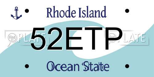 52ETP Rhode Island License Plate