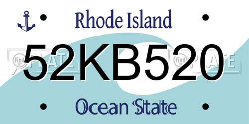 52KB520 Rhode Island License Plate