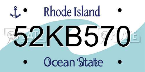 52KB570 Rhode Island License Plate