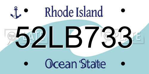 52LB733 Rhode Island License Plate