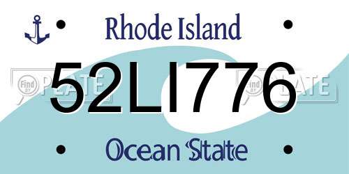 52LI776 Rhode Island License Plate