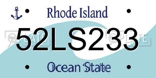 52LS233 Rhode Island License Plate