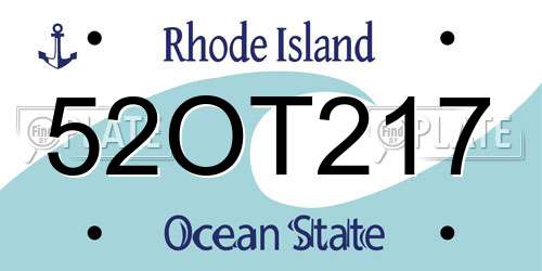 52OT217 Rhode Island License Plate