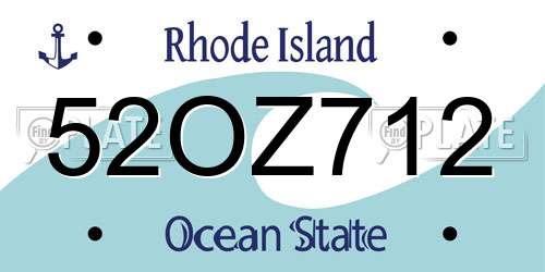 52OZ712 Rhode Island License Plate