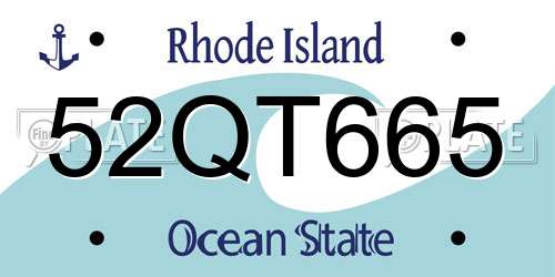 52QT665 Rhode Island License Plate