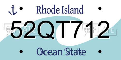 52QT712 Rhode Island License Plate