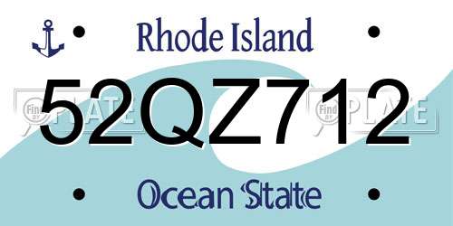 52QZ712 Rhode Island License Plate