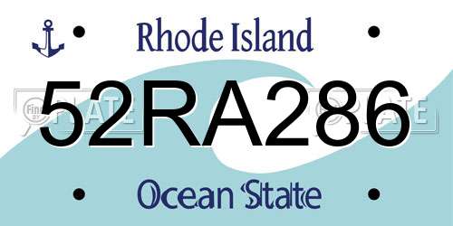 52RA286 Rhode Island License Plate